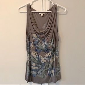 Banana Republic Gray Blue Floral Flowy Tank Top